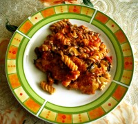 Nudelauflauf mit Champignons Rezeptbild