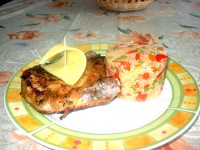 Kotelett mit Paprika/Tomatenreis Rezeptbild